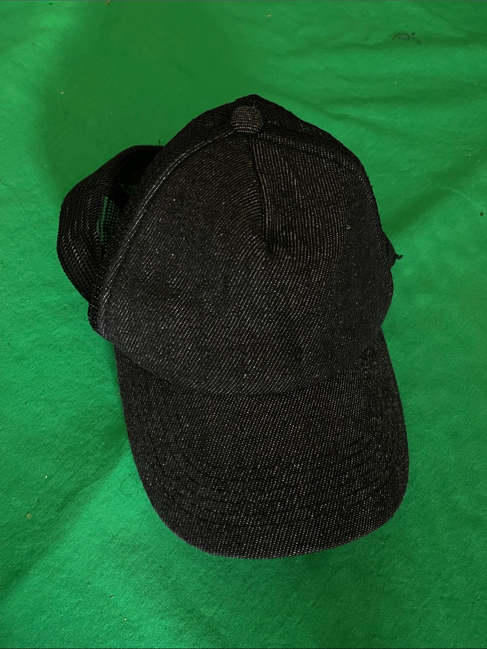 Men's Black Denim Baseball Cap -